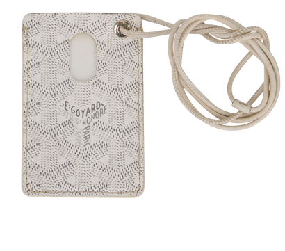 Goyard Goyardine Lanyard ID Holder, &pound;295, Accessories, White, Canvas, Front view